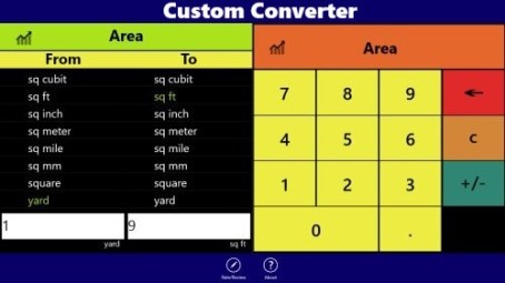 Custom Converter - Windows 8 unit converter app