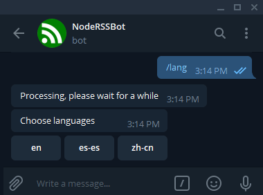 NodeRssBot choose a language