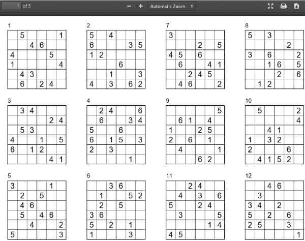 8 websites for 6x6 sudoku printable puzzles