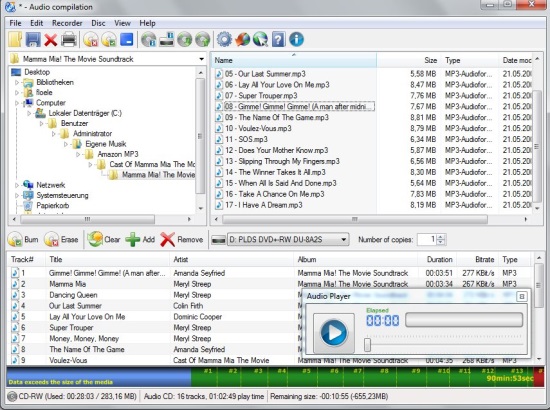 CDBurnerXP - Audio Player
