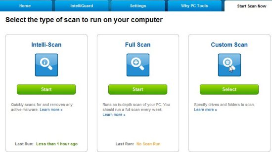 pc tools antivirus scan