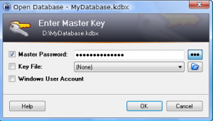 KeePass Password Entry Screen