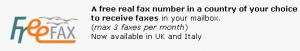 Free Incoming Fax Number UK Italy