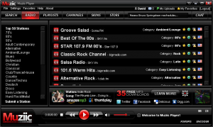 Internet Radio Stations on Muziic Media Player