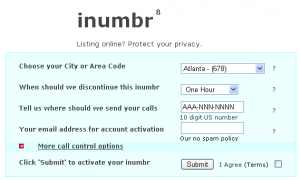 iNumbr Free Incoming Temporary Phone Number