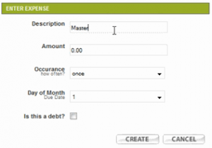 Add Your Income and Expenses in BudgetSketch