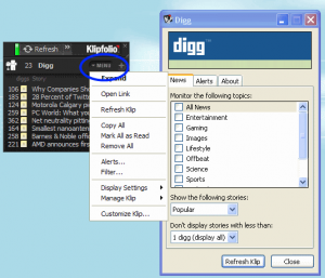 Customize Digg Widget