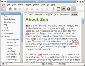 Download Zim Personal Wiki Software