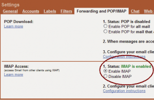 Enabling IMAP in Gmail