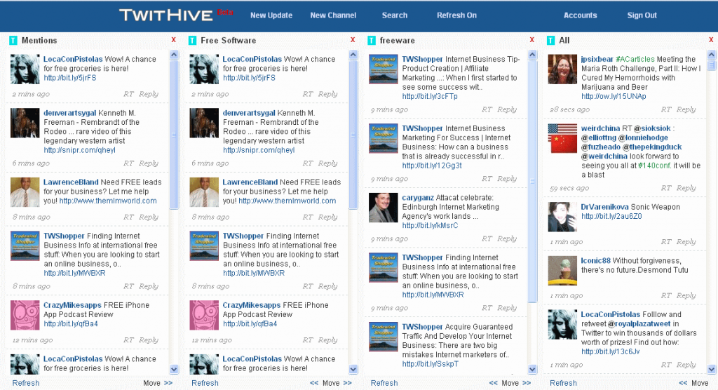 TwitHive: Free Web Based Twitter Client