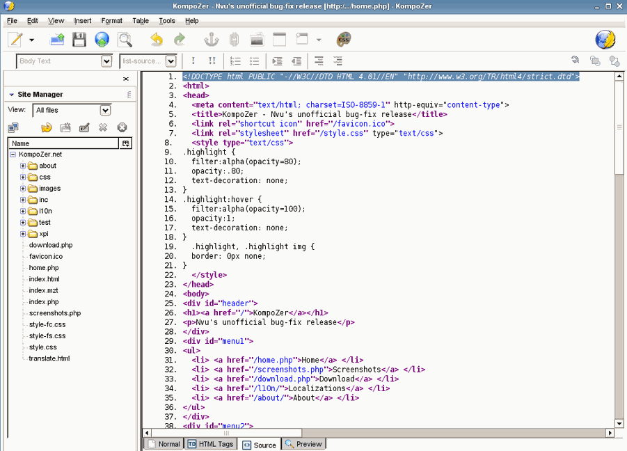 Kompozer Free Alternative To Adobe Dreamweaver And FrontPage