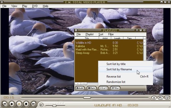 E.M. Total Video Player - Playlist Editor