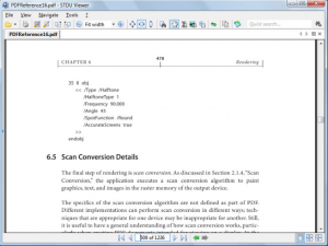 The very simple interface of STDU Viewer, showing some open documentation.
