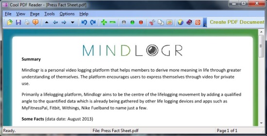 Cool PDF Reader - Interface