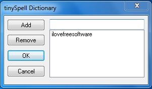 TinySpell-free spell check software-Dictionary