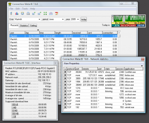 A screenshot of Connection Meter at work.