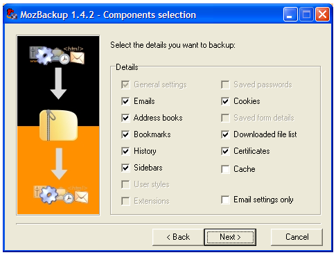 The simple backup interface.