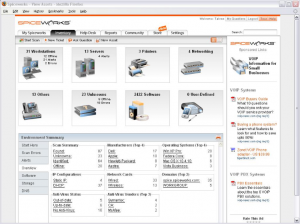 The interface of Spiceworks.