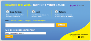 The search and donate bars in GoodSearch.