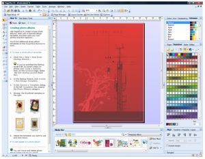 The user interface of Serif's PagePlus free desktop publishing software.