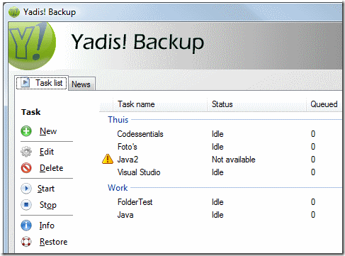 Yadis Backup