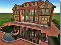 An outside view of a house as shown in 3D Home Design.