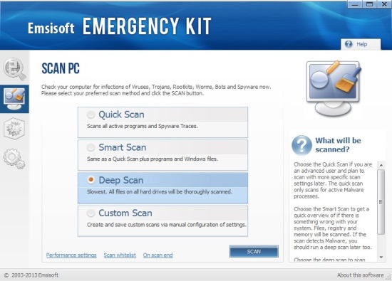 Emsisoft Emergency Kit - Emergency Kit Scanner