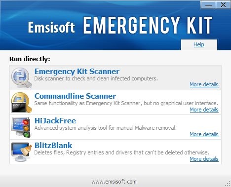 Emsisoft Emergency Kit - Interface