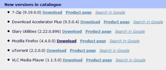 software updater webpage