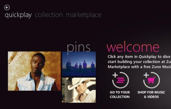 zune welcome