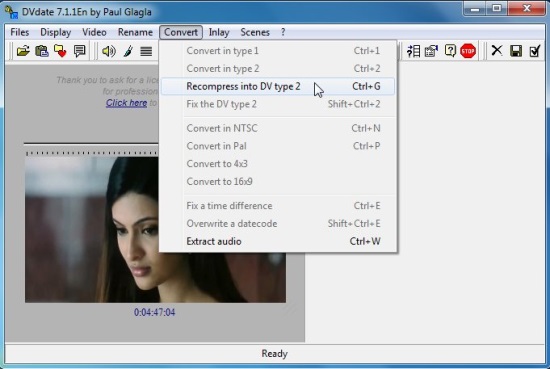 DVdate - Recompress, Convert