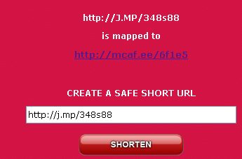McAfee URL Shorten