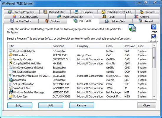 WinPatrol - File Type Association