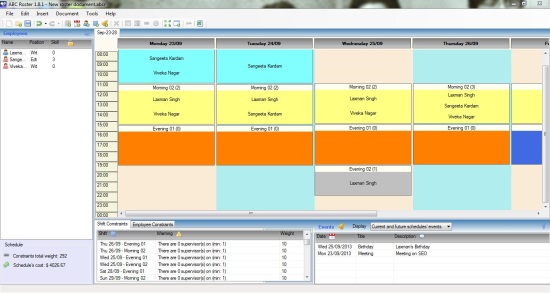 ABC Roster - Free Employee Scheduling Software - Weekly Schedule