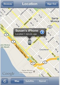 Find my iPhone on map
