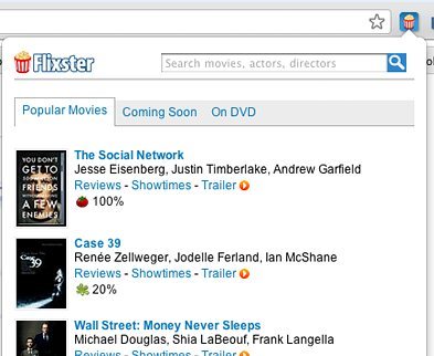 Flixster Movies Chrome Extension