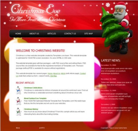 Website Template Christmas Eve