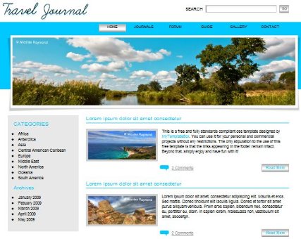 Website Template Travel Journal