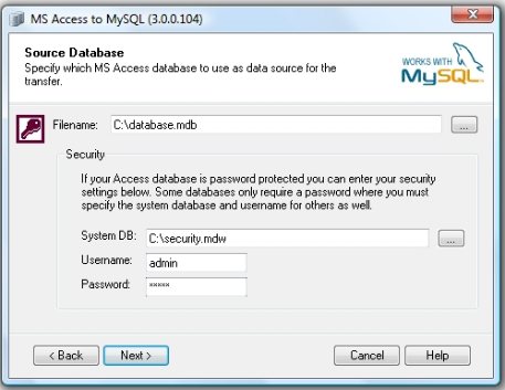 Access to MySQL