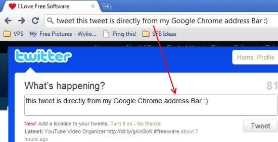 Tweet Chrome address bar