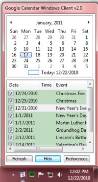 Google Calendar Windows Client
