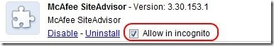 Allow Incognito