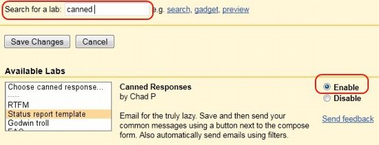 Canned response gmail