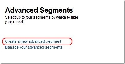 Google Analytics Advanced Segments
