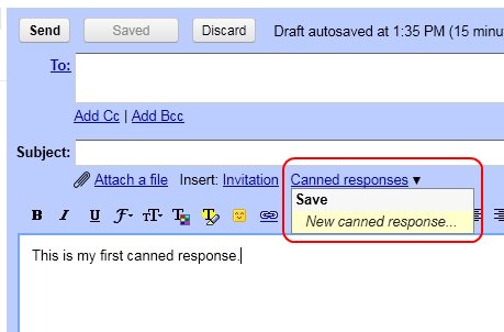 Save canned response