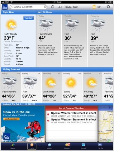 Weather Channel Max iPad