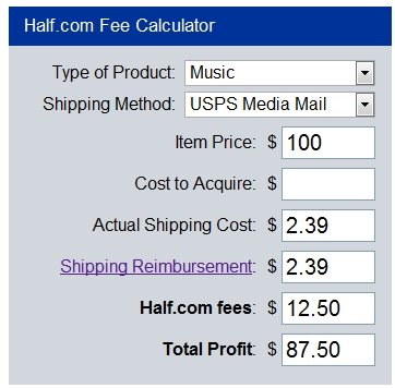 half.com fee