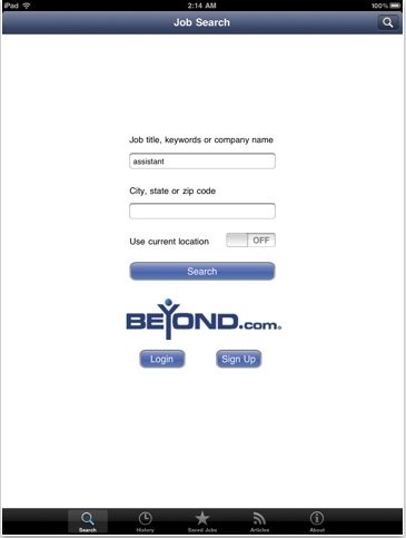 Beyond.com iPad