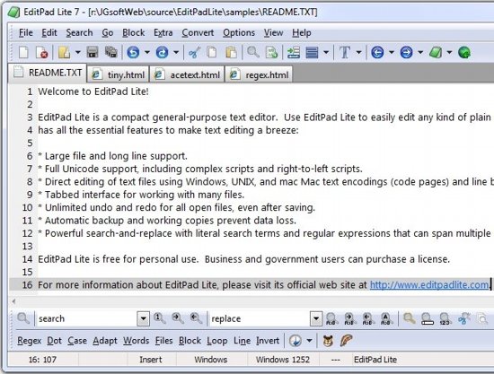 Editpad Lite text editor