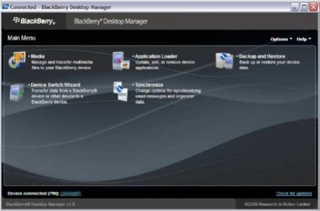 blackberry desktop manager